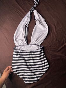 Striped One Piece Swimsuit