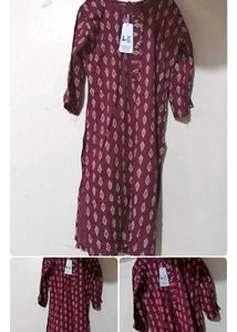 Red Patterned Tunic Top