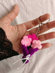 Crochet Flower Bouquet Keychain