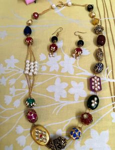 Beaded Necklace and Earring Set
