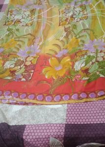 Flower Print Saree