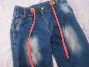 Adjustable Waist Denim Jeans