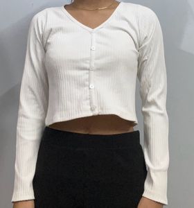 White Long Sleeve Top