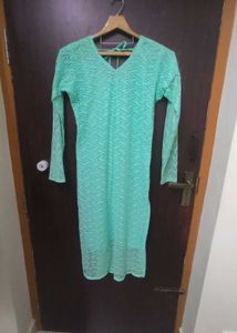 Elegant Sea Green Lace Kurti