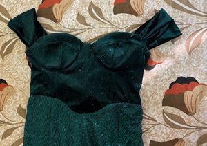 Green corset Sequin Mini Dress