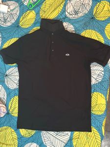 Armani Exchange Black Polo Shirt