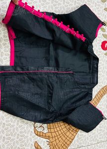 Silk Black Crop Top blouse