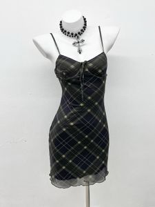 Plaid Mini Slip Dress