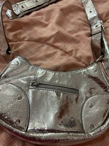 Silver Metallic Shoulder Bag