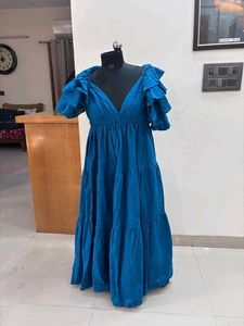 Blue Maxi Length Casual Dress