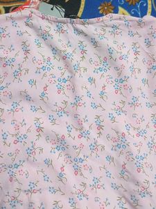 Pink Floral Nighty with Embroidery