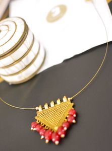 Antique Pendant With Hanging Beads Neck Chain