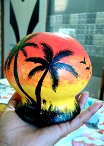 Double-sided SunsetHandpainted Homedecor Showpiece