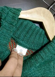 Green &amp; Navy Blue Printed Sweater For 4-5 Year Boy