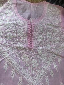 Pink Chikankari Kurta