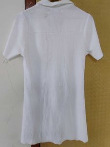 White Button-Up Mini Dress