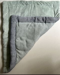 Velvet Knitted Pet Blanket - Blue &amp; Sea Green