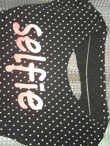 Black Polka Dots Round Neck, Back Layers,sale 75