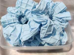 Blue Checkered Scrunchie