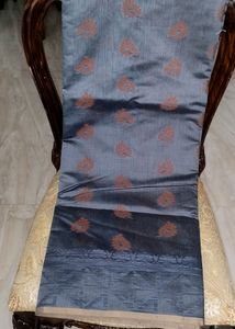 New UNUSED Cotton Saree In Charcoal Colour