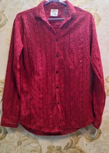 Combo Of Sequin Sparkle Shirt And ChikankariShirt
