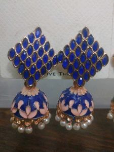 Blue Jhumka Earrings