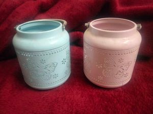 Metal Cutwork Jars (Pair)
