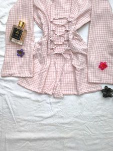 Gingham corset back kurti🌷