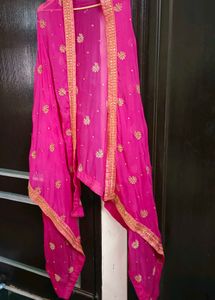 Pink Embroidered Dupatta
