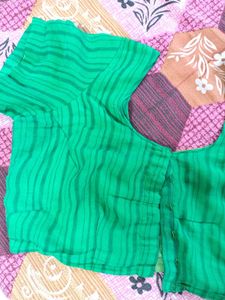 Beautiful Green Laharia Print Blouse