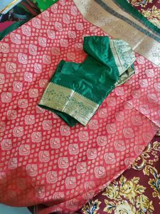 Cotton Silk Saree With Stitch Blouse