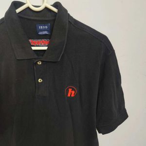 IZOD Male Solid Black Polo Shirt - Chest 34