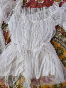 Beautiful White Net Top