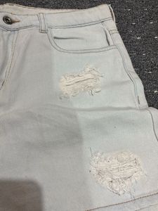 Ripped Denim Shorts