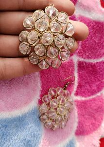 Crystal Beaded Floral Earrings