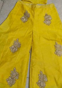 Embroidered Crop Top &amp; Palazzo Set