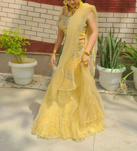 Embroidered Yellow Lehenga
