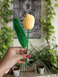 Crochet Handmade Yellow Tulip Flower 💛
