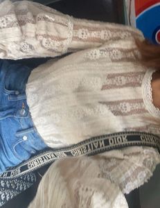 Lace Balloon Sleeve Top