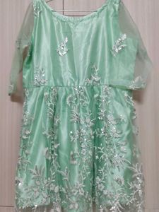 Mint Green Ethnic Anarkali Kurti