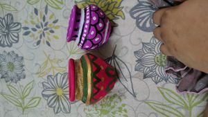 🪔Diwali Gift 🎁 2 Decorative Matki 😍 handicraft
