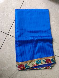 Beautiful Blue Colour Cotton Silk Saree