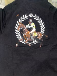 BLUORNG MENS BLACK POLO TSHIRT