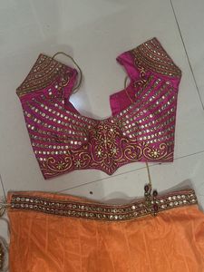 Pink embroidered blouse