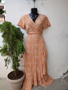 Floral Wrap Midi Dress