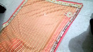 Coral Cream Saree❤️🎊