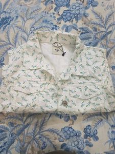 Floral Sleeveless Denim Vest