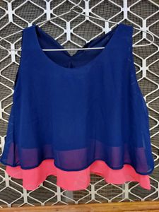 Blue &amp; Pink Layered Top