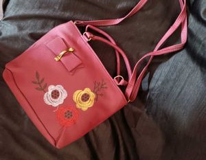Floral Embroidered Crossbody Bag