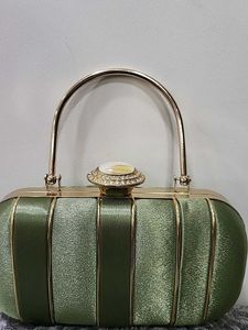Green Satin Clutch